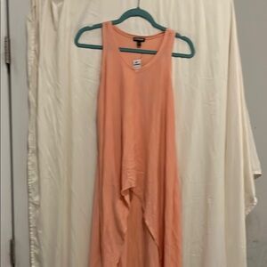 Peach Sleeveless High Low shirt